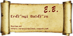 Erényi Balázs névjegykártya
